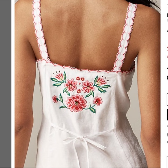 J. Crew White Mini Dress with Pink Floral Embroidery - Picture 3 of 12
